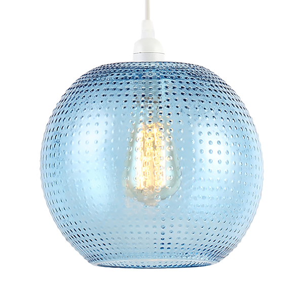 Pendelleuchte Rita - Glas / Eisen - 1-flammig - Blau