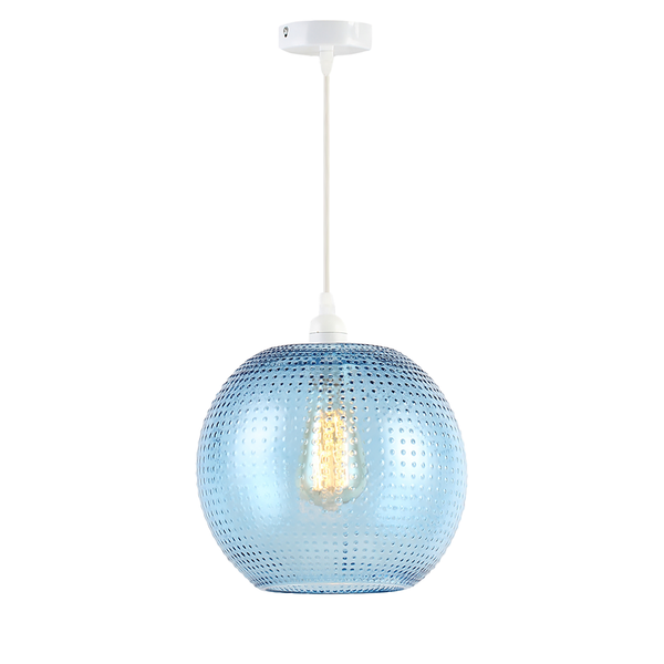 Pendelleuchte Rita - Glas / Eisen - 1-flammig - Blau