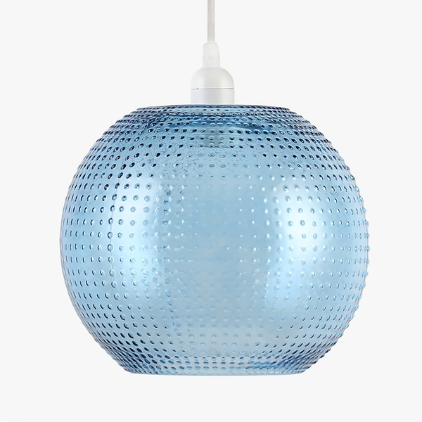 Pendelleuchte Rita - Glas / Eisen - 1-flammig - Blau