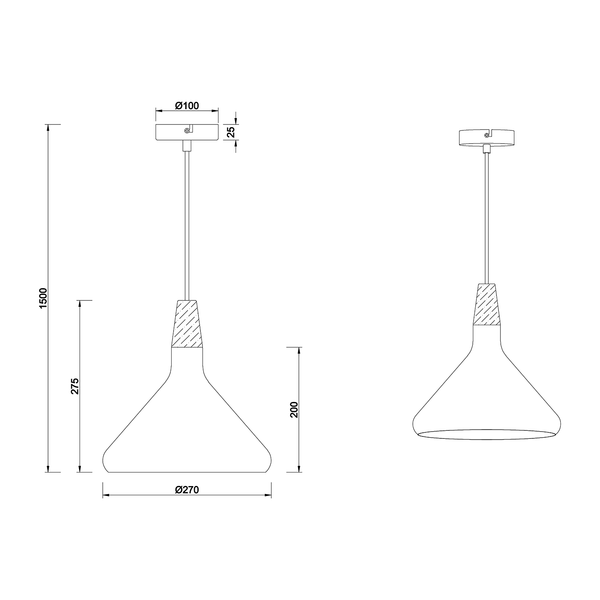 Pendelleuchte Nab - Eisen / Kiefer massiv - 1-flammig - Breite: 27 cm