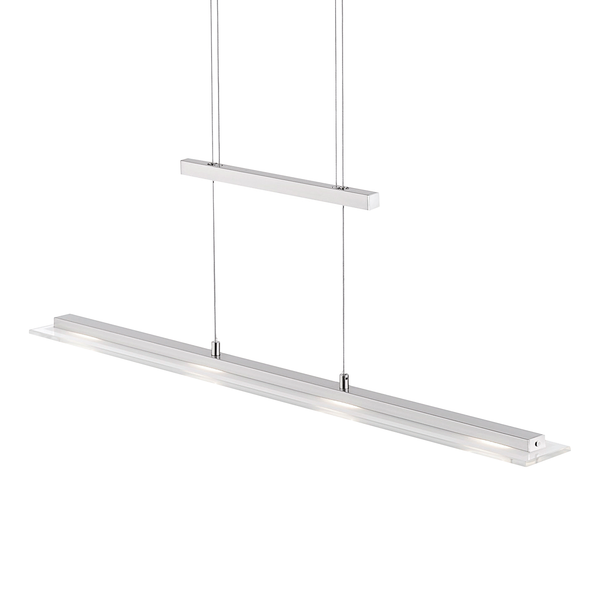 LED-Pendelleuchte Tenso - Glas / Eisen - 3-flammig - Matt Nickel - Breite: 64 cm
