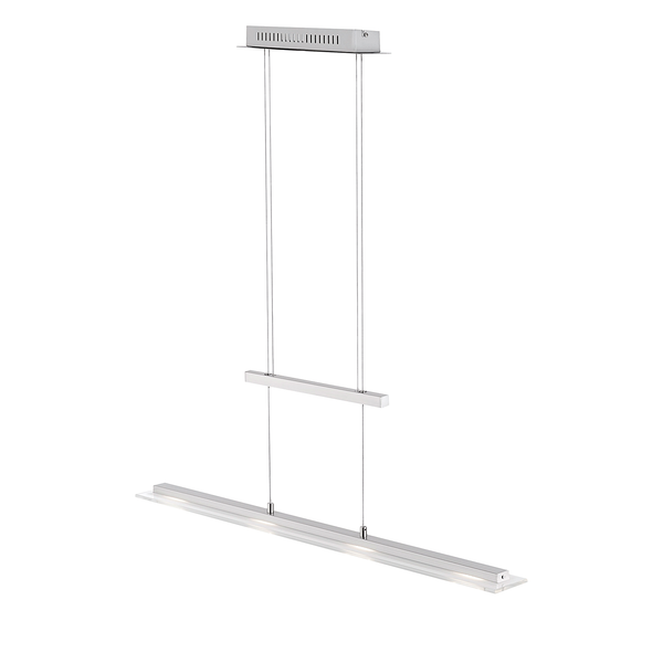 LED-Pendelleuchte Tenso - Glas / Eisen - 3-flammig - Matt Nickel - Breite: 64 cm