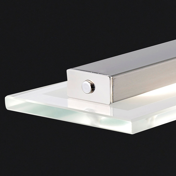 LED-Pendelleuchte Tenso - Glas / Eisen - 3-flammig - Matt Nickel - Breite: 64 cm