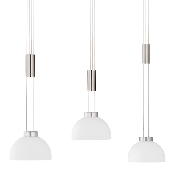 LED-Pendelleuchte Avignon - Glas / Eisen - 3-flammig - Silber - Flammenanzahl: 3