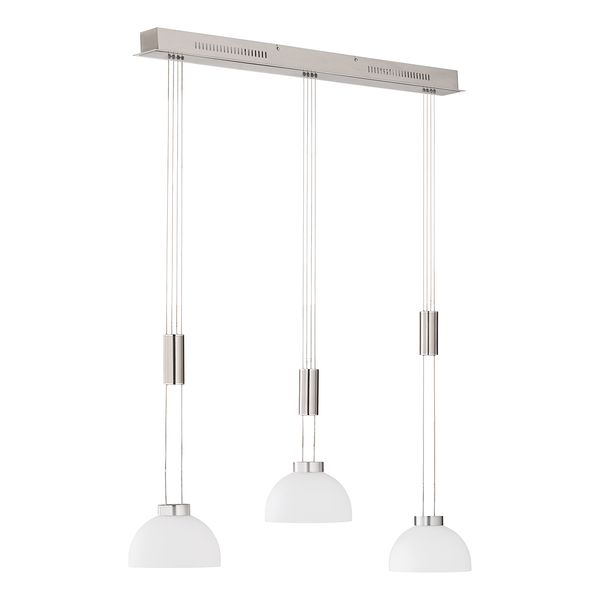 LED-Pendelleuchte Avignon - Glas / Eisen - 3-flammig - Silber - Flammenanzahl: 3
