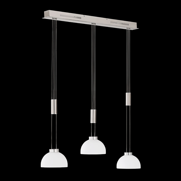 LED-Pendelleuchte Avignon - Glas / Eisen - 3-flammig - Silber - Flammenanzahl: 3