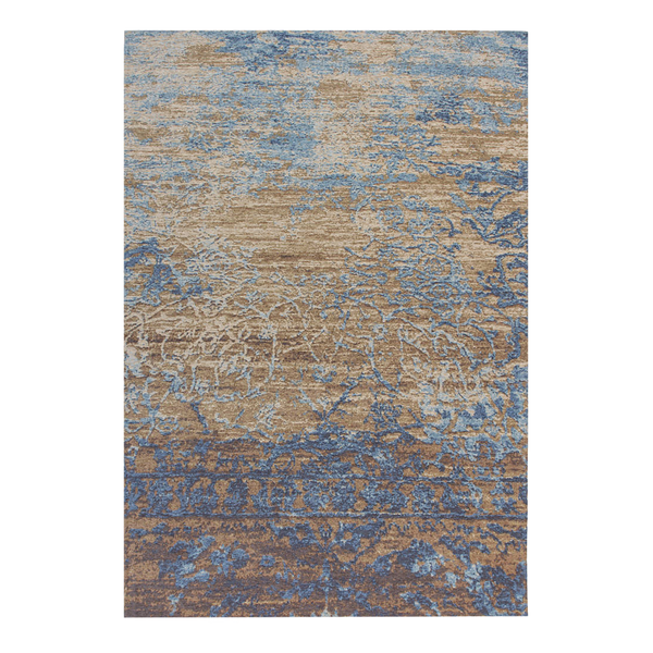Kurzflorteppich Blaze II - Mischgewebe - Blau / Beige - 75 x 150 cm