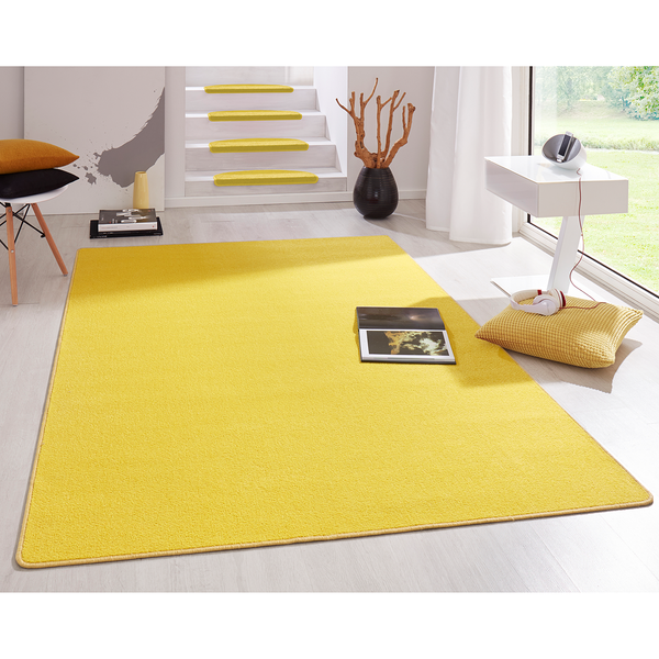 Kurzflorteppich Fancy - Mischgewebe - Sonnengelb - 100 x 150 cm