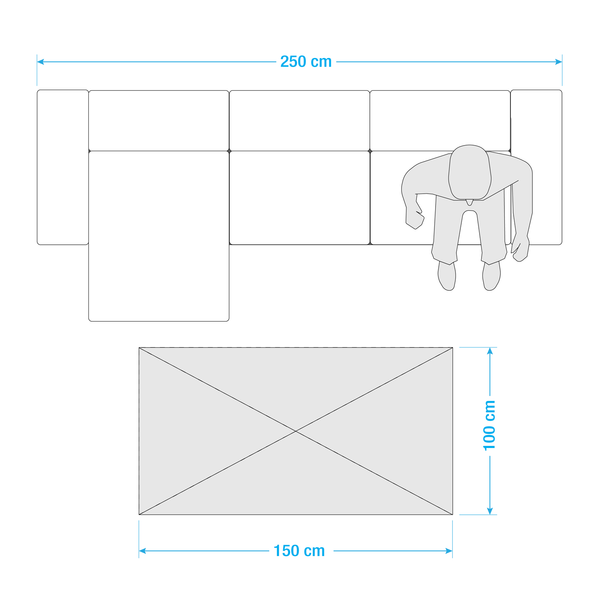 Kurzflorteppich Fancy - Mischgewebe - Dunkelblau - 100 x 150 cm