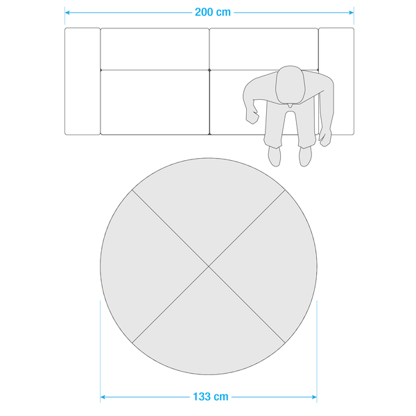 Kurzflorteppich Fancy Circle - Mischgewebe - Fuchsia - Durchmesser: 133 cm
