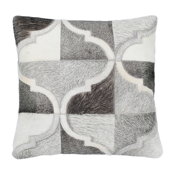 Dekokissen Lavish Orient - Echtleder - Lichtgrau - 45 x 45 cm