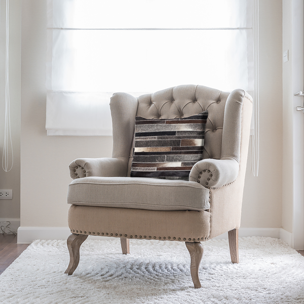 Dekokissen Lavish Brick - Echtleder - Dunkelbraun - 45 x 45 cm