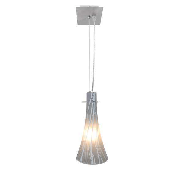 Pendelleuchte Calle - Glas / Edelstahl - 1-flammig