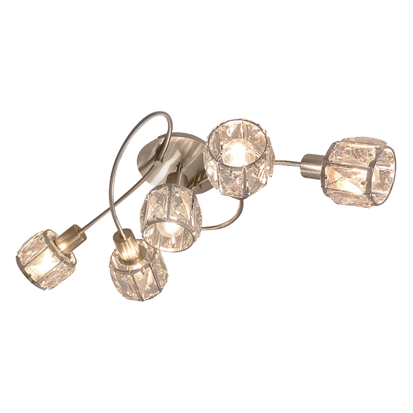 LED-Deckenleuchte Josefa I - Acrylglas / Edelstahl - 5-flammig