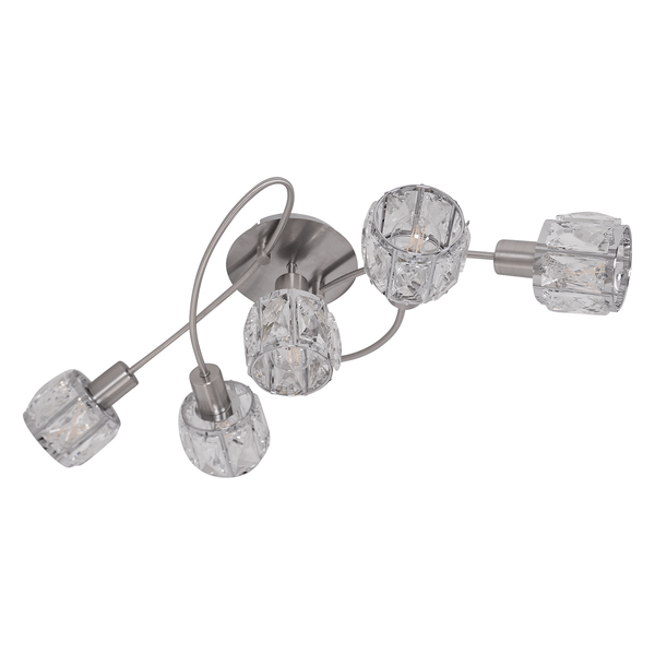 LED-Deckenleuchte Josefa I - Acrylglas / Edelstahl - 5-flammig