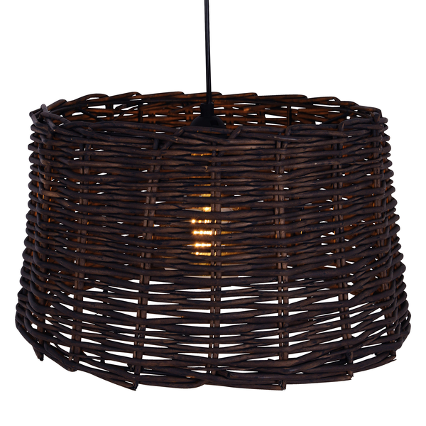 Pendelleuchte Basket - Geflecht / Acrylglas - 1-flammig - Dunkelbraun