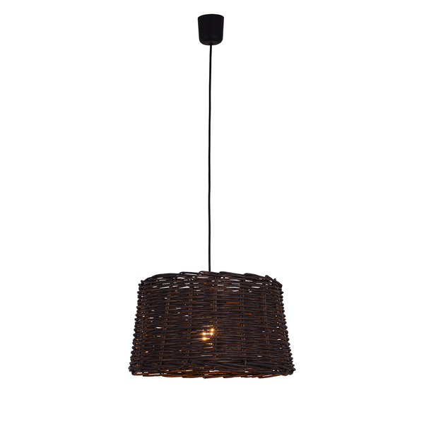 Pendelleuchte Basket - Geflecht / Acrylglas - 1-flammig - Dunkelbraun
