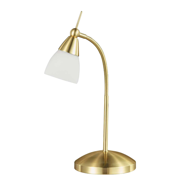 Halogen-Tischleuchte Pino - Milchglas / Stahl   - 1-flammig