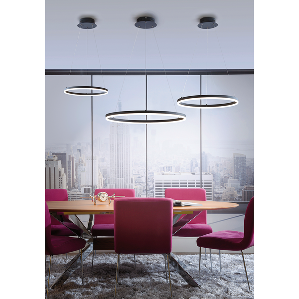 LED-Pendelleuchte Titus - Aluminium / Acrylglas - 1-flammig - Durchmesser: 60 cm