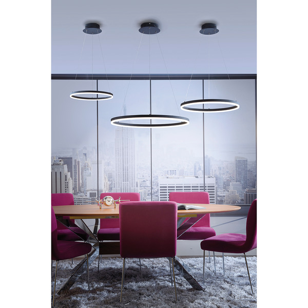 LED-Pendelleuchte Titus - Aluminium / Acrylglas - 1-flammig - Durchmesser: 60 cm