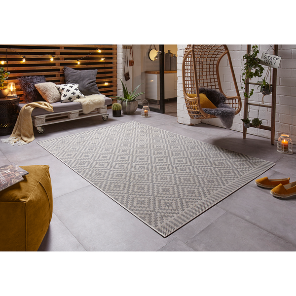 In-/Outdoorteppich Breeze - Polypropylen - Hellgrau - 120 x 170 cm