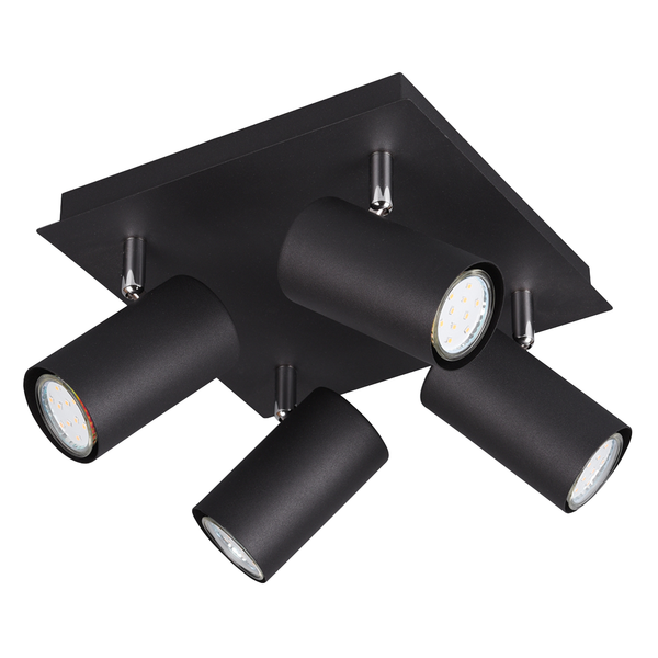 Deckenleuchte Marley I - Eisen - 4-flammig - Schwarz