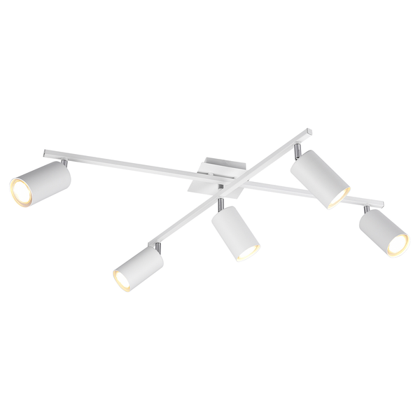 Deckenleuchte Marley IV - Eisen - 5-flammig - Weiß