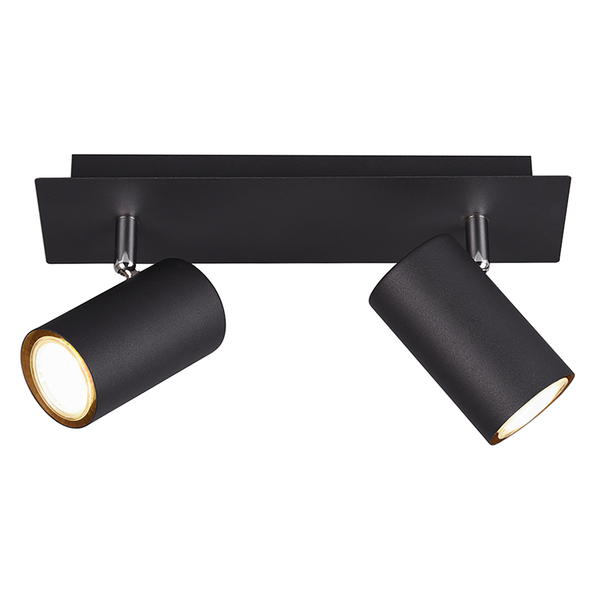 Deckenleuchte Marley II - Eisen - Schwarz - Flammenanzahl: 2