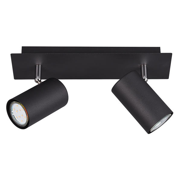 Deckenleuchte Marley II - Eisen - Schwarz - Flammenanzahl: 2