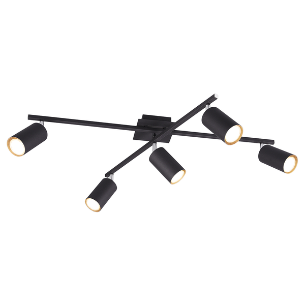 Deckenleuchte Marley IV - Eisen - 5-flammig - Schwarz