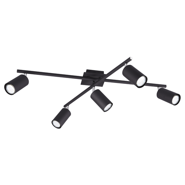 Deckenleuchte Marley IV - Eisen - 5-flammig - Schwarz
