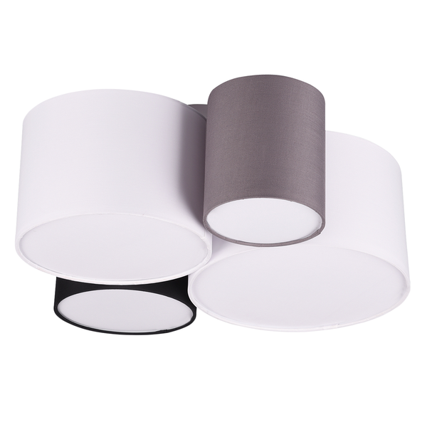 Deckenleuchte Hotel I - Mischgewebe / Eisen - Flammenanzahl: 4