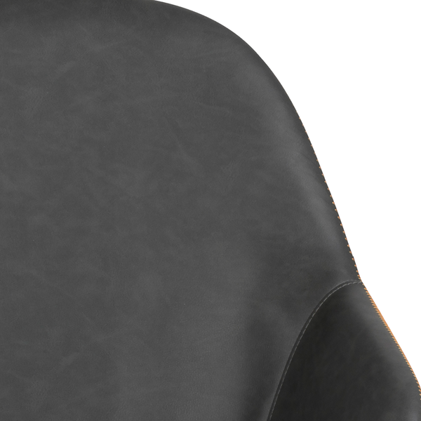 Armlehnenstuhl Kia (2er-Set) - Kunstleder / Metall - Dunkelgrau / Schwarz