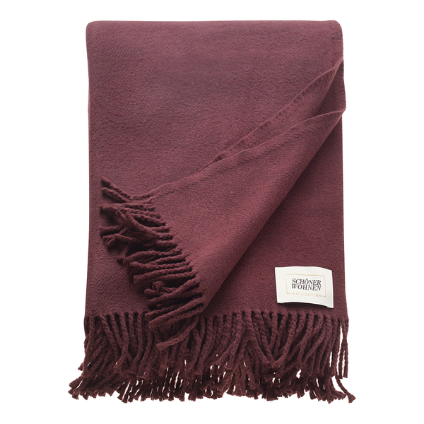 Plaid SW-Basics - Mischgewebe - Aubergine