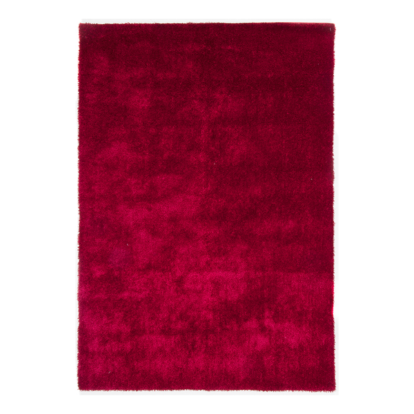 Hochflorteppich Alessia - Kunstfaser - Dunkelrot - 65 x 135 cm