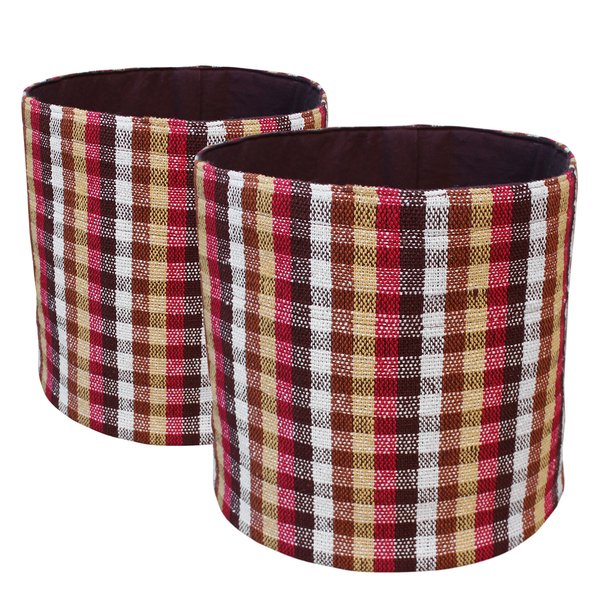 Korb Lukova (2er-Set) - Baumwollstoff - Mehrfarbig