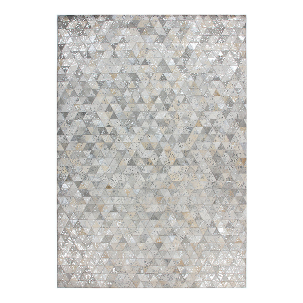 Fellteppich Rocket 410 - Echtleder - Silber - 80 x 150 cm