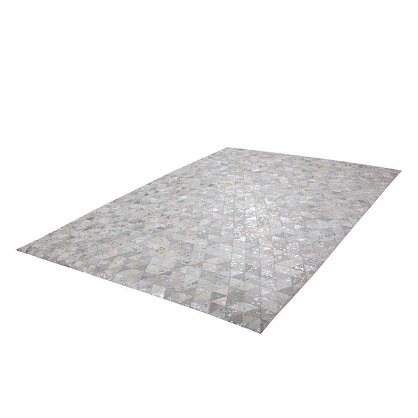 Fellteppich Rocket 410 - Echtleder - Silber - 80 x 150 cm