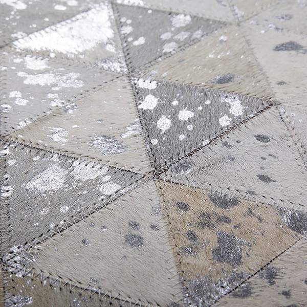 Fellteppich Rocket 410 - Echtleder - Silber - 80 x 150 cm