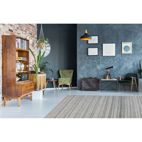 Kurzflorteppich Phoenix 210 - Webstoff - Grau - 80 x 150 cm