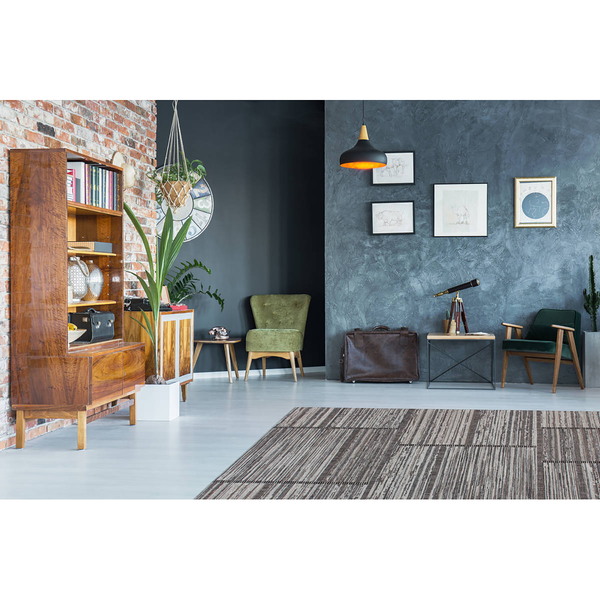 Kurzflorteppich Phoenix 112 - Webstoff - Grau - 80 x 150 cm
