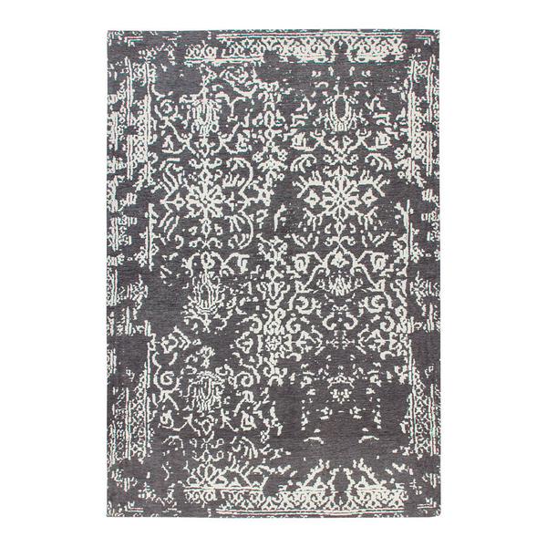 Kurzflorteppich River 130 - Webstoff - Grau / Anthrazit - 80 x 150 cm