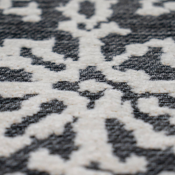 Kurzflorteppich River 130 - Webstoff - Grau / Anthrazit - 80 x 150 cm