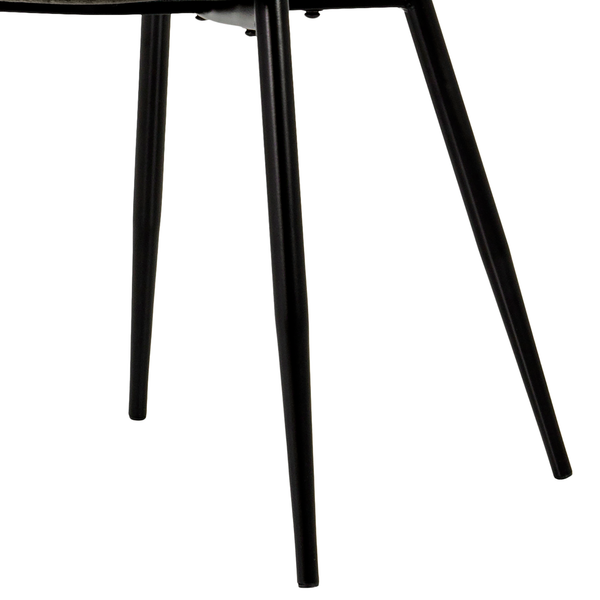 Polsterstuhl Lex (2er Set) - Samt / Eisen - Schwarz - Braungrau