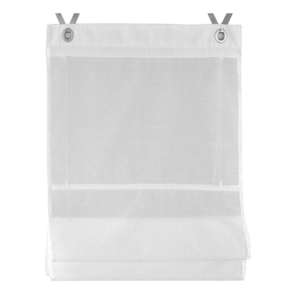 Raffrollo Kessy II - Baumwolle / Polyester - Weiß - 45 x 140 cm