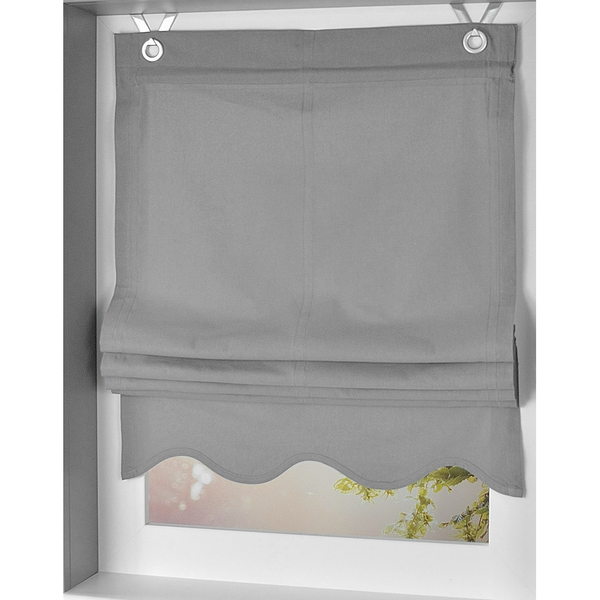 Raffrollo Olivia - Webstoff - Grau - 80 x 140 cm