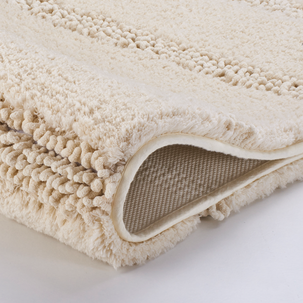 Badteppich Monrovia - Mischgewebe - Hellbeige - 60 x 60 cm