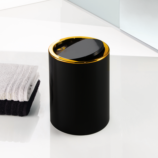 Kosmetikeimer Golden Clap - ABS - Fassungsvermögen: 5 L - Schwarz