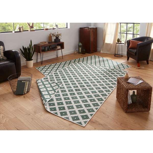 In-/Outdoorteppich Nizza - Polypropylene - Dunkelgrün - 80 x 150 cm