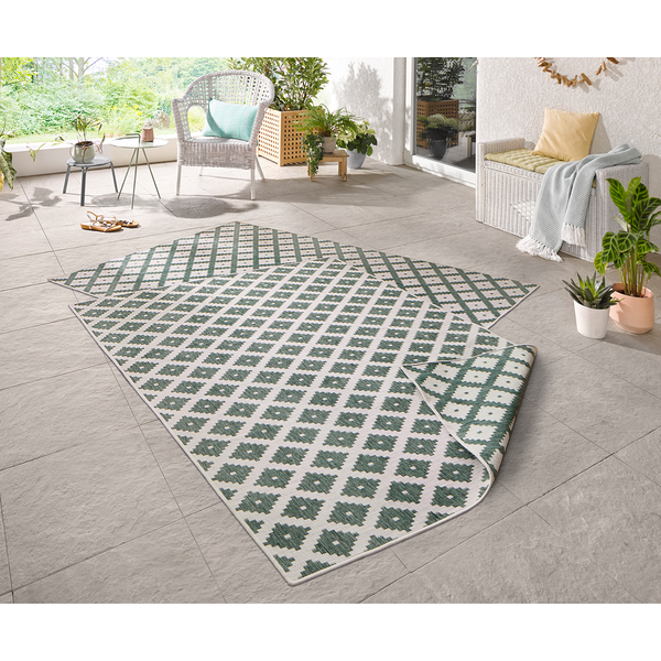 In-/Outdoorteppich Nizza - Polypropylene - Dunkelgrün - 80 x 150 cm